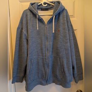 Ralph Lauren Heather Blue Zip-Up Hoodie